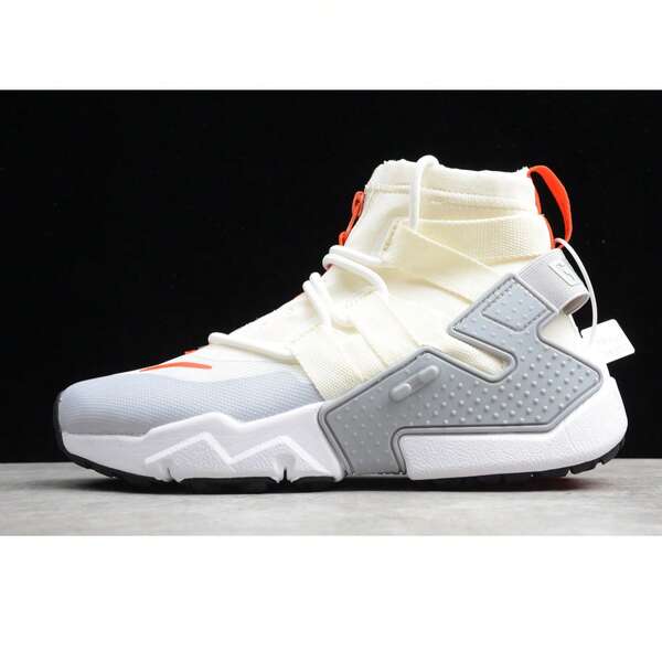Desert Beige Huarache Gripp Utility Sneakers, High-Top Zip-Up Athletic Shoes